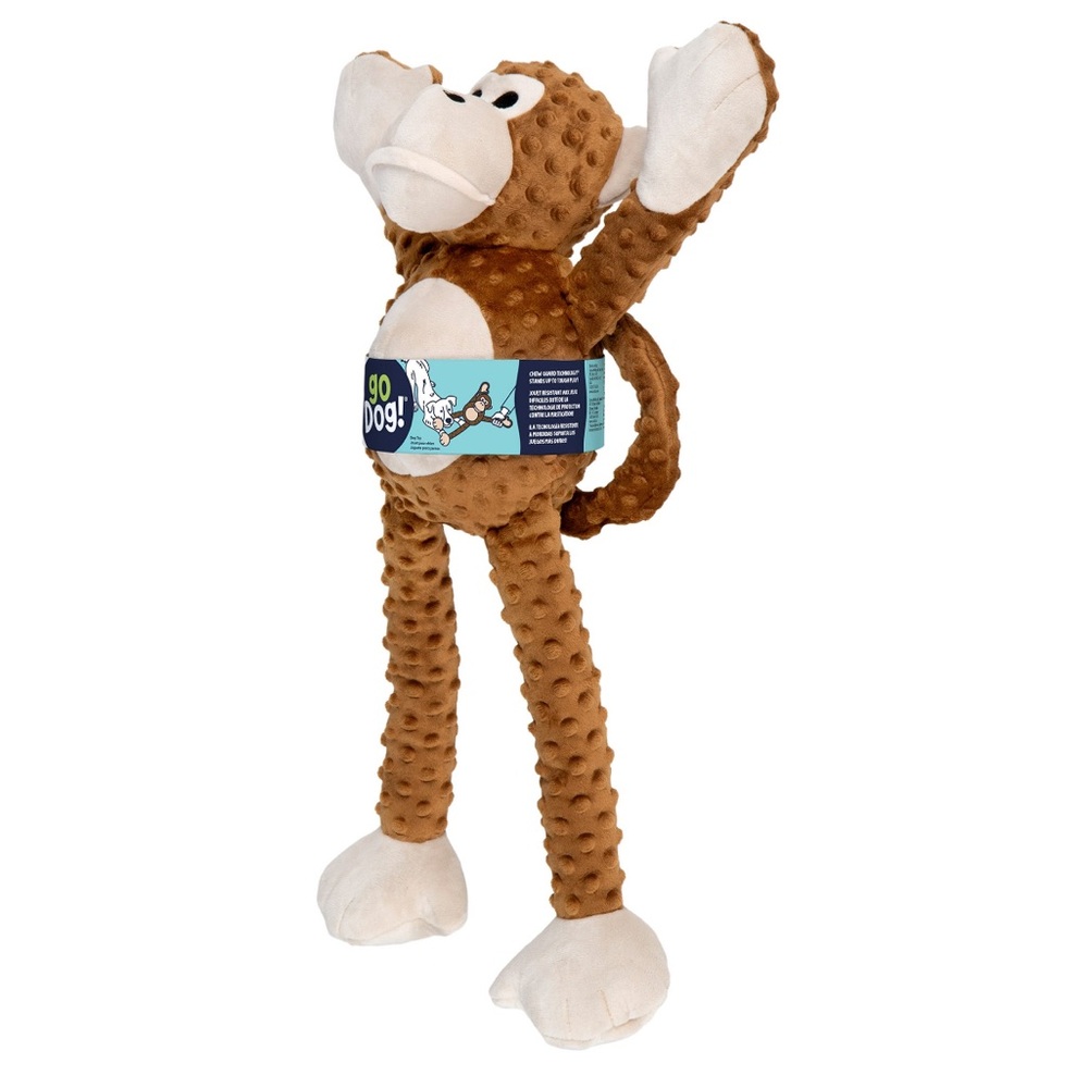 GoDog Monkey Dog Toy - Durable Squeaky Jumbo size Plush toy new with tags